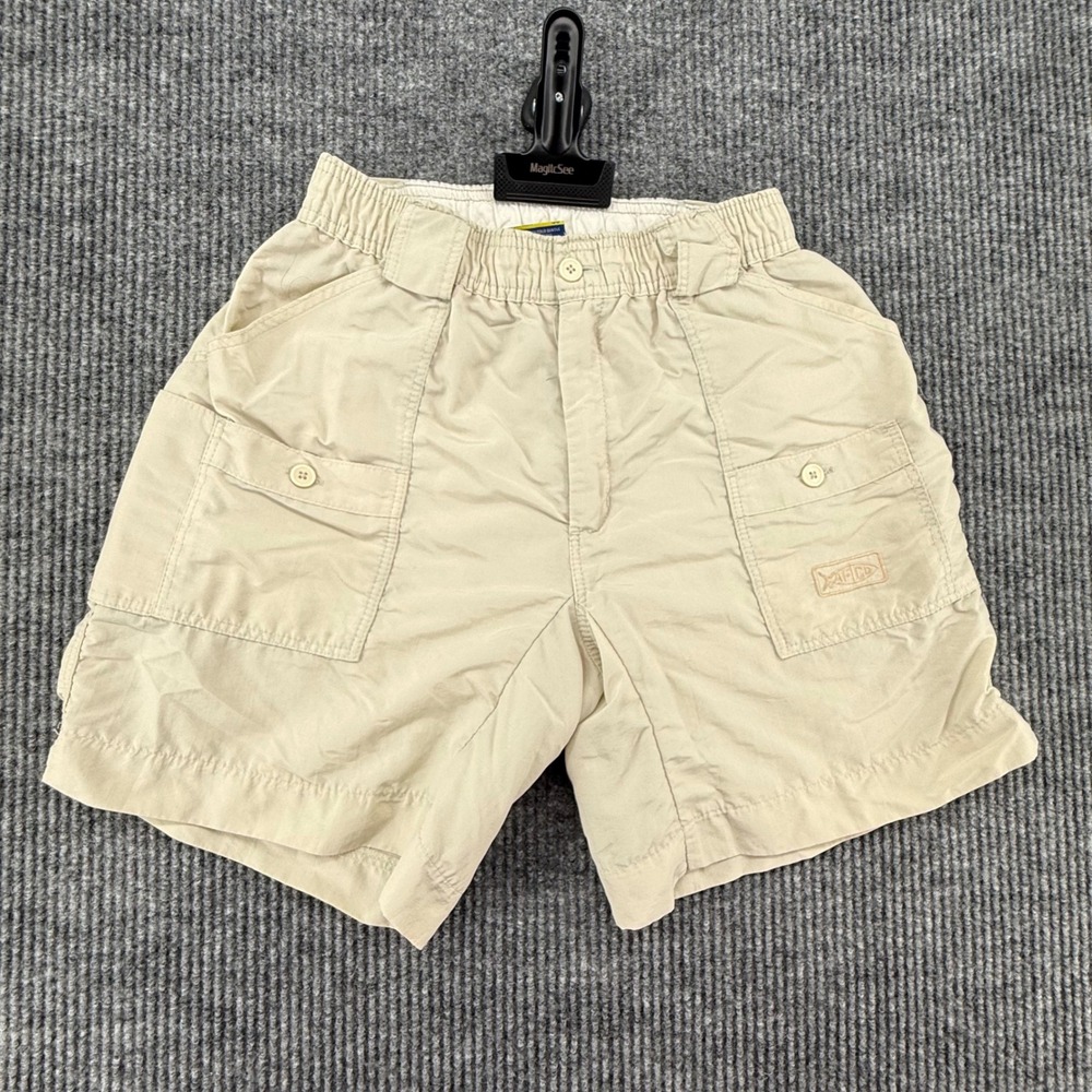 AFTCO Fishing Shorts Mens 30 Tan Good M01 Original Nylon Cargo Pockets